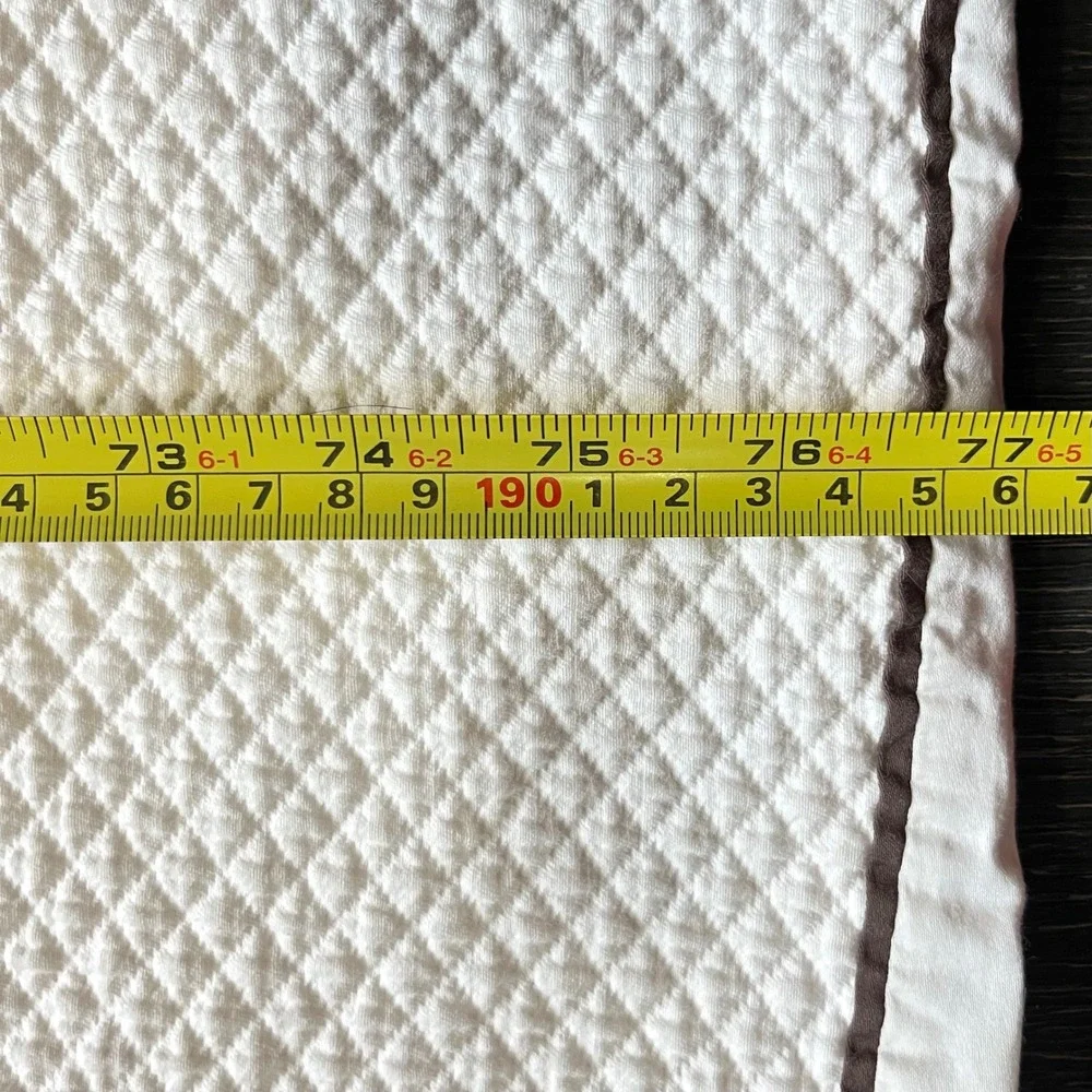Diamond Quilted Hotel Style Cotton Duvet Cover Full Queen Brown Trim Luxury